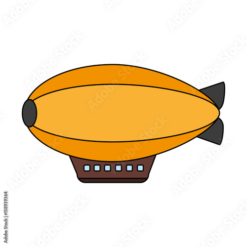 yellow dirigible over white background vector illustration design 