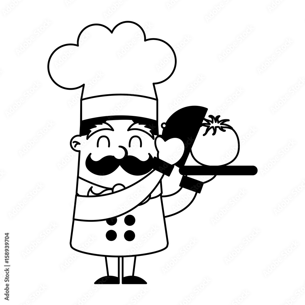 funny chef avatar character vector illustration design