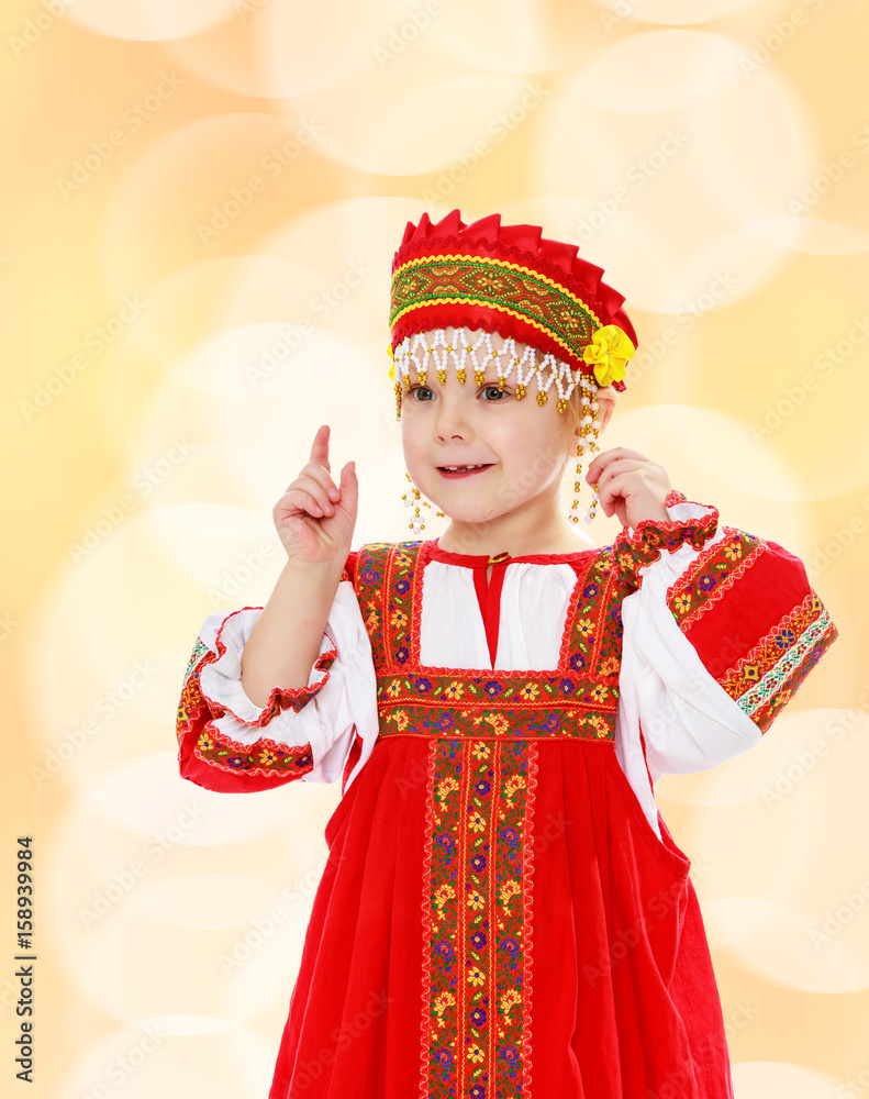 Girl in Russian national costume.