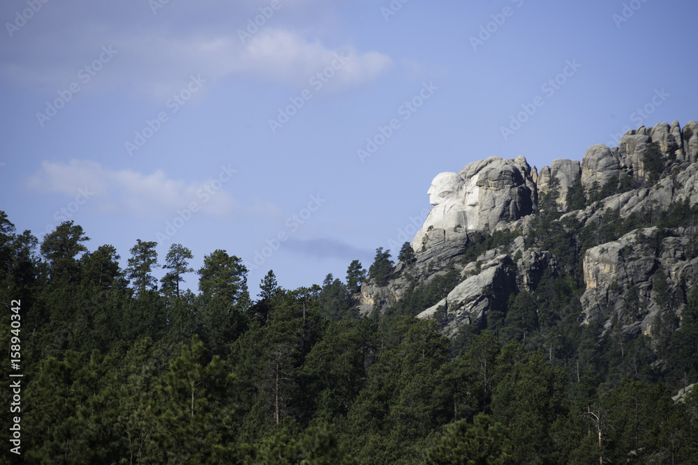 Profile View of Mount Rushmore in South Dakota.
