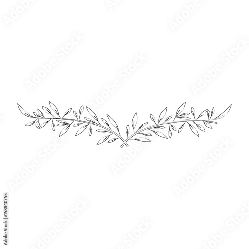 wreath with leafs icon vector illustration design