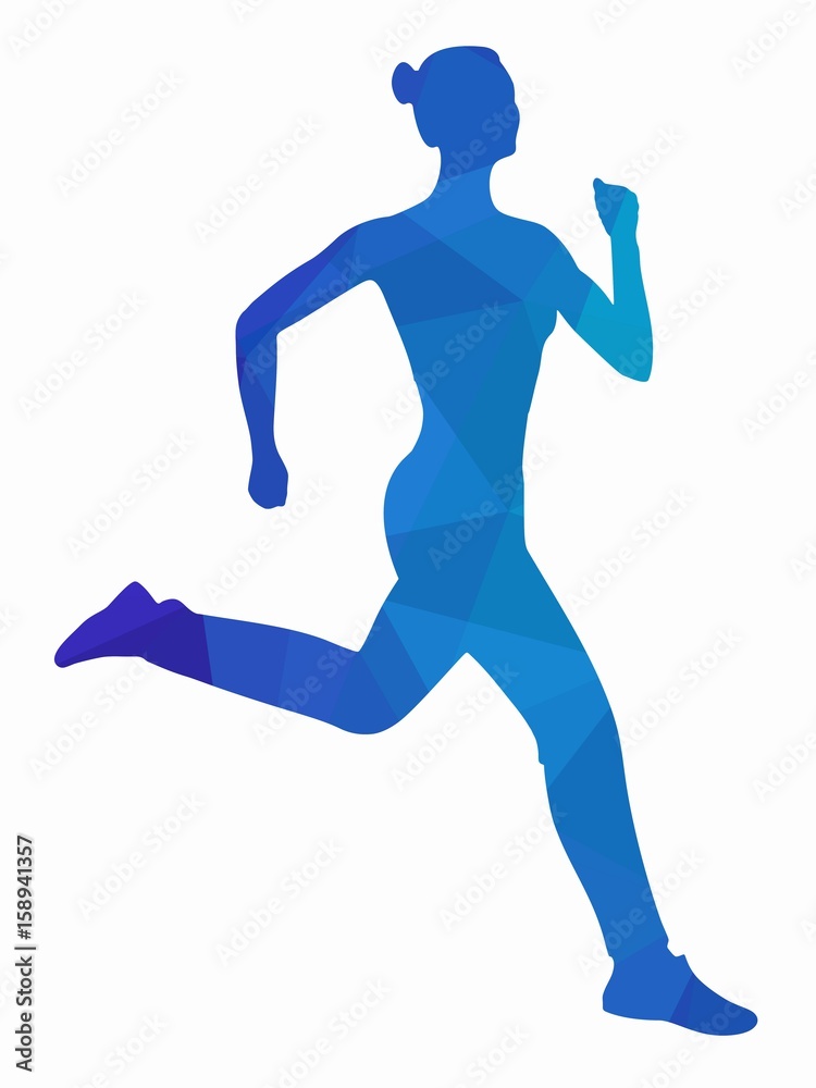 illustration of a running woman, vector draw