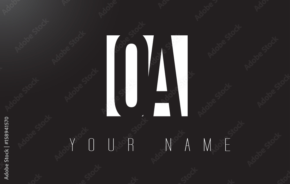 OA Letter Logo With Black and White Negative Space Design. OA Letter Logo With Black and White Negative Space Design.