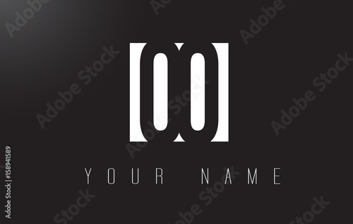 OO Letter Logo With Black and White Negative Space Design.