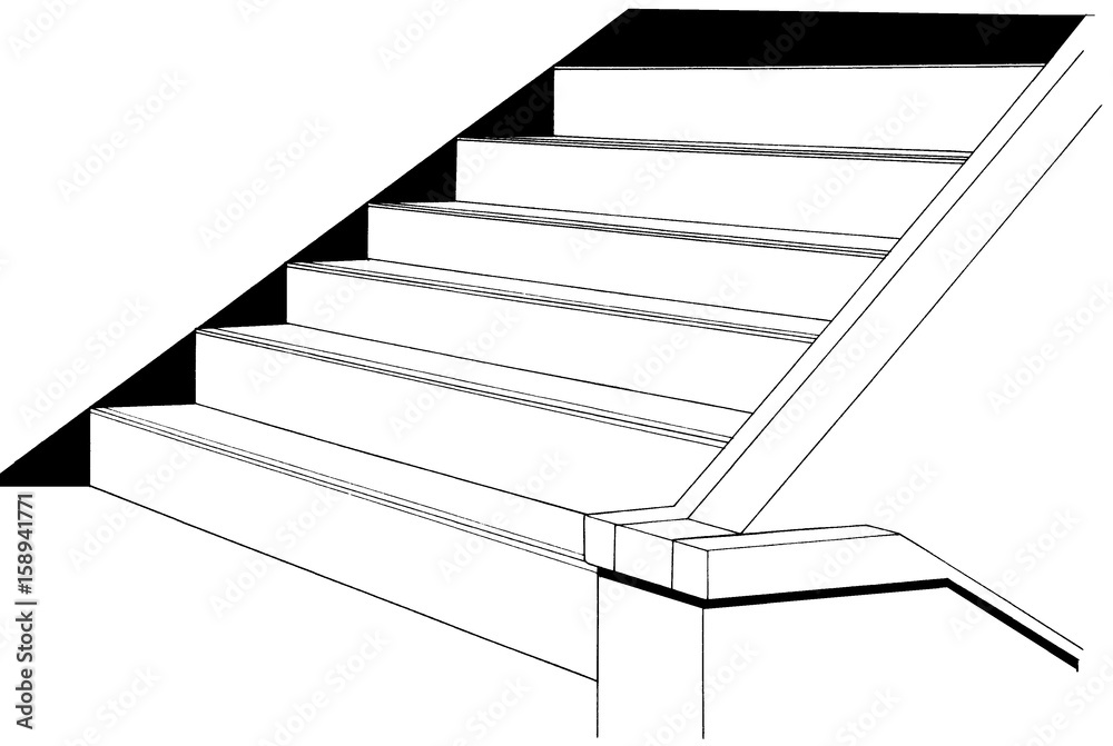 漫画風ペン画イラスト 階段 Stock Illustration Adobe Stock
