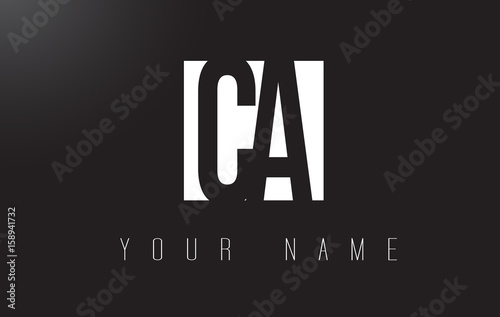 CA Letter Logo With Black and White Negative Space Design.