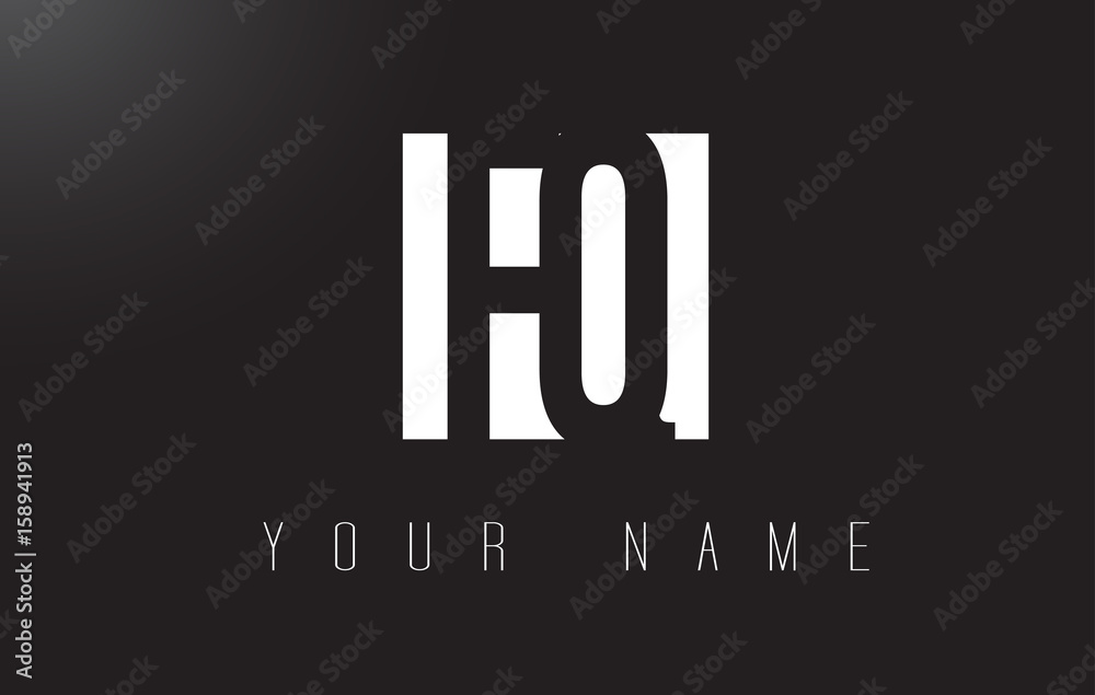 FQ Letter Logo With Black and White Negative Space Design. FQ Letter Logo With Black and White Negative Space Design.