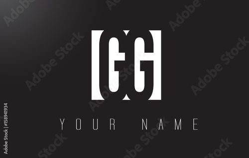 GG Letter Logo With Black and White Negative Space Design.