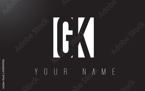 GK Letter Logo With Black and White Negative Space Design.