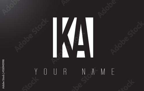 KA Letter Logo With Black and White Negative Space Design.