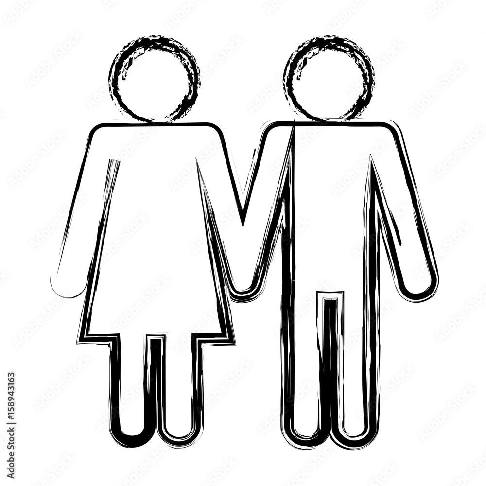pictogram couple of man and woman icon over white background. vector illustration pictogram couple of man and woman icon over white background. vector illustration