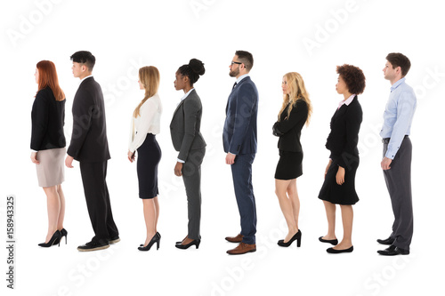 Diverse Businesspeople Standing In Row