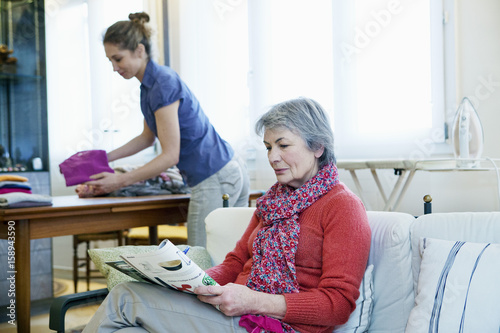 Senior woman with her carer