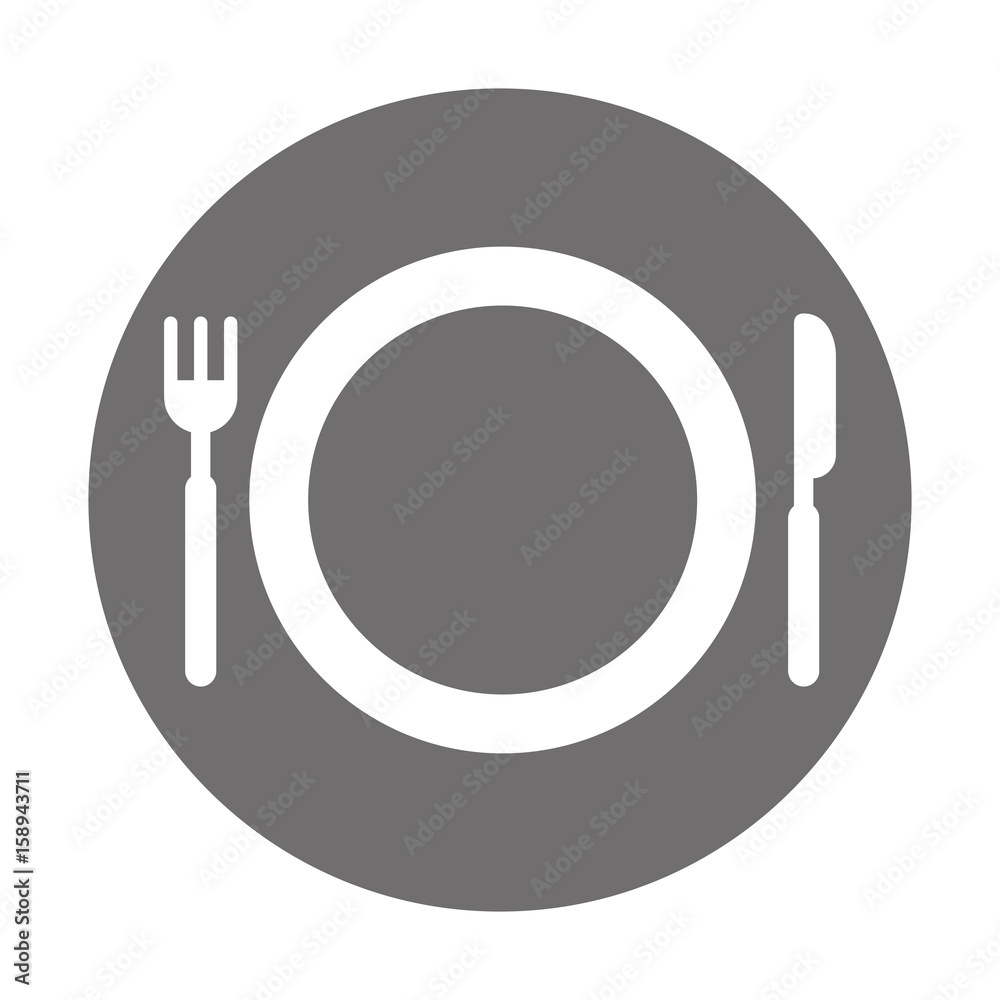 dish with fork and knife vector illustration design dish with fork and knife vector illustration design