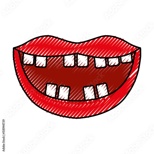 Mouth with bad teeth vector illustration design