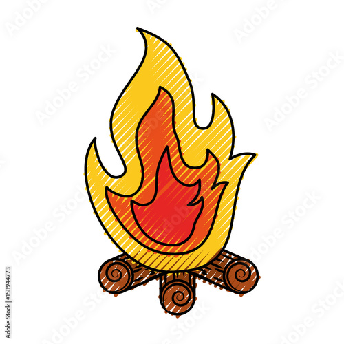 campfire flame isolated icon vector illustration design