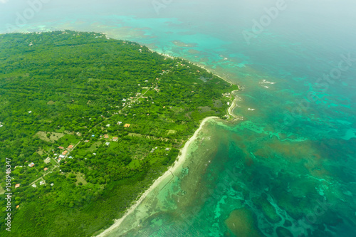aerial view of tropical island , Big Corn Island, Nicaragua © carles