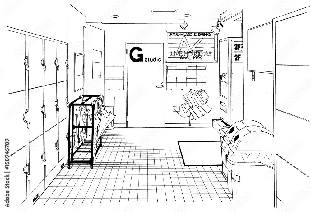 漫画風ペン画イラスト ライブハウス Stock イラスト Adobe Stock
