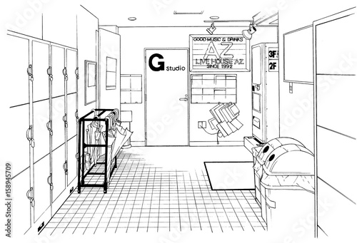 漫画風ペン画イラスト ライブハウス Stock Illustration Adobe Stock