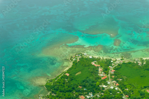 Fototapeta Naklejka Na Ścianę i Meble -  aerial view of tropical island , Big Corn Island, Nicaragua