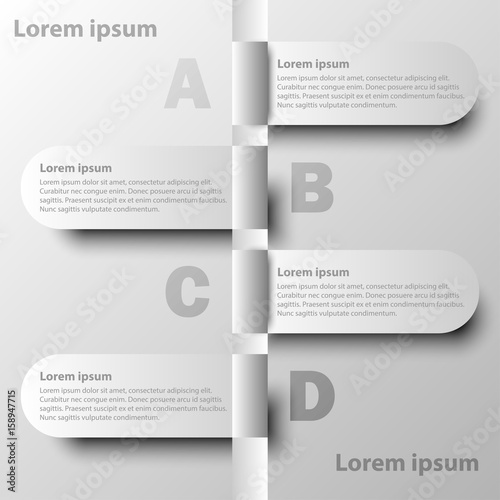 Wallpaper Mural Simple white 3d paper tag four topics for website presentation cover poster vector design info graphic illustration concept Torontodigital.ca
