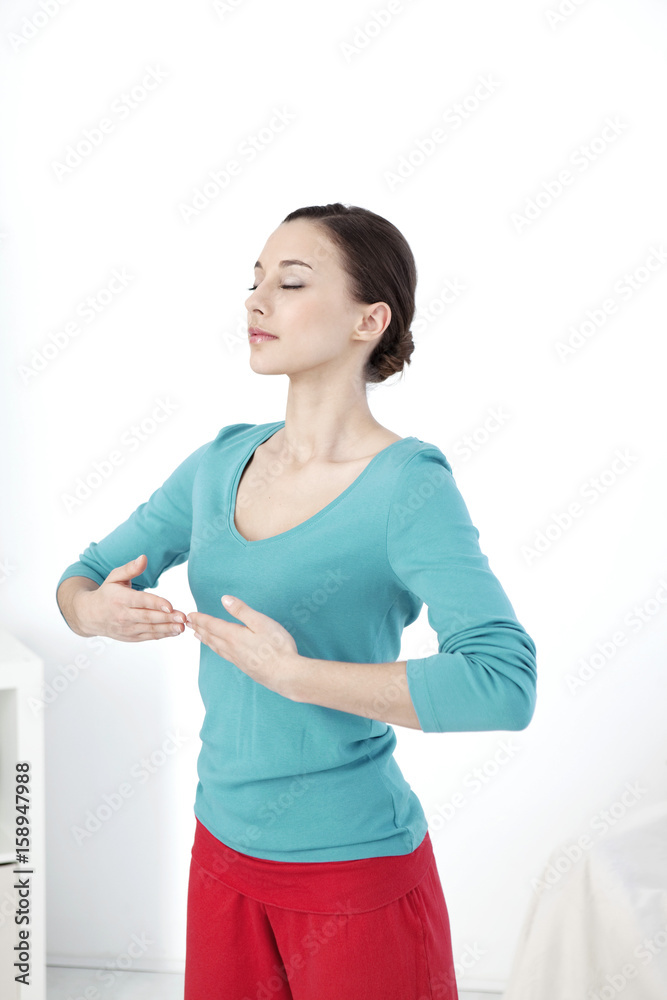 Woman breathing