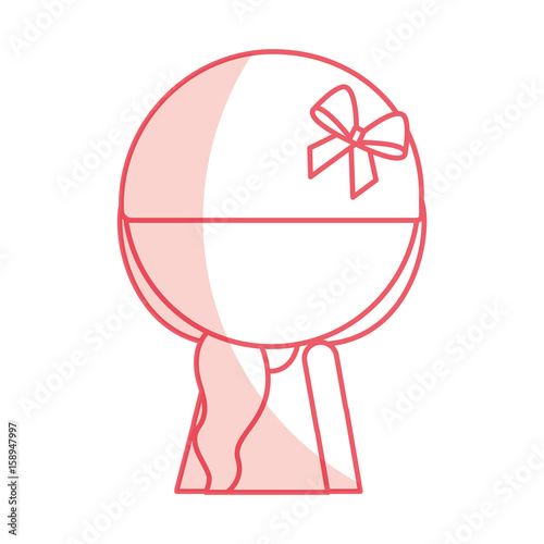 shadow pink faceless cute upperbody little girl vector illustration graphic design