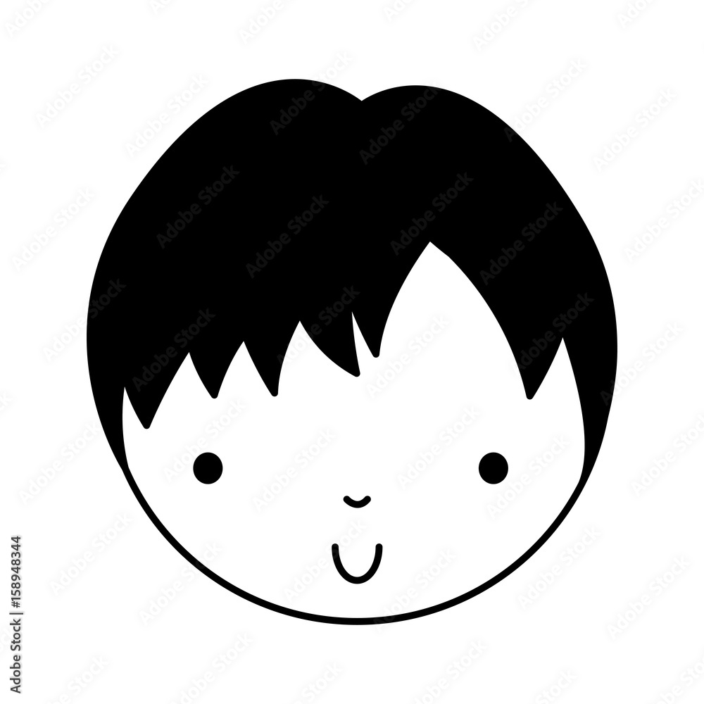 black icon cute little boy vector illustration graphic design black icon cute little boy vector illustration graphic design