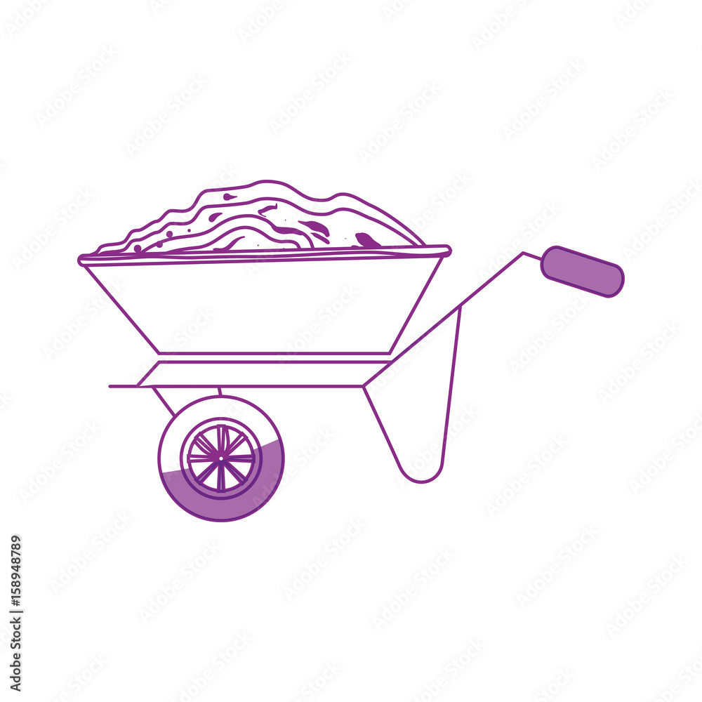 wheelbarrow icon over white background vector illustration