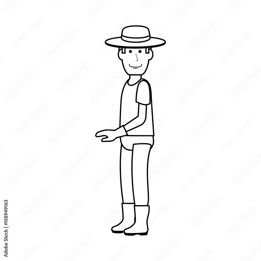 gardener man with a hat icon over white background vector illustration