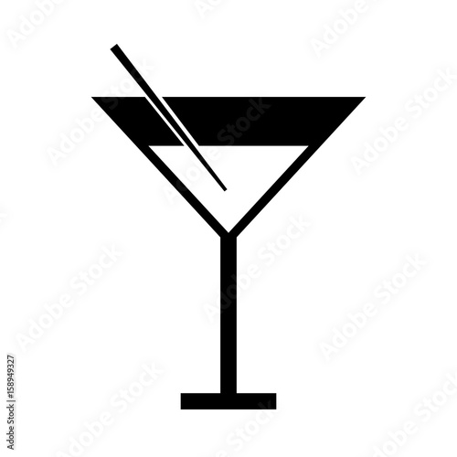 black icon cute cocktail cartoon vector graphic design