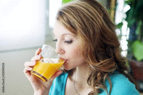 Woman with cold drink