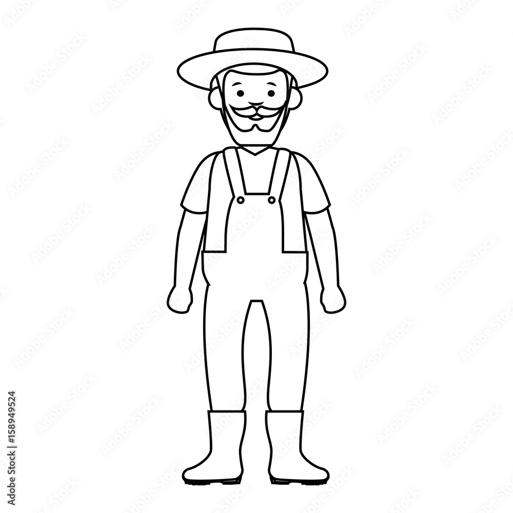 cartoon gardener old man  icon over white background vector illustration