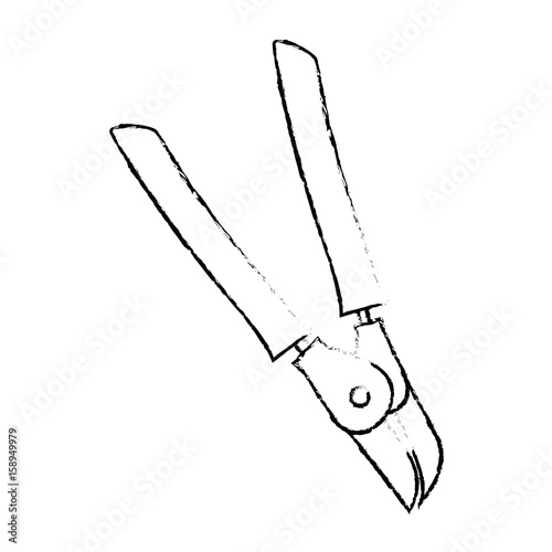 gardening secateurs icon over white background vector illustration