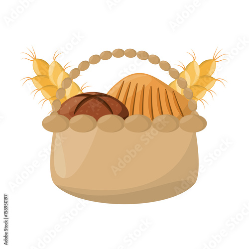 wicker basket loaf vector illustrion graphic design icon