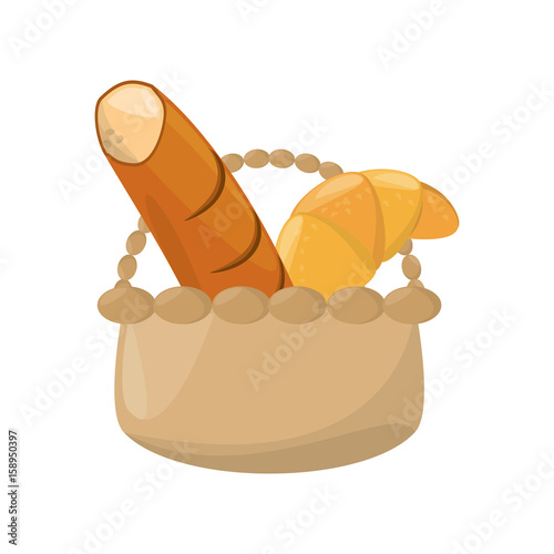 wicker basket loaf vector illustrion graphic design icon