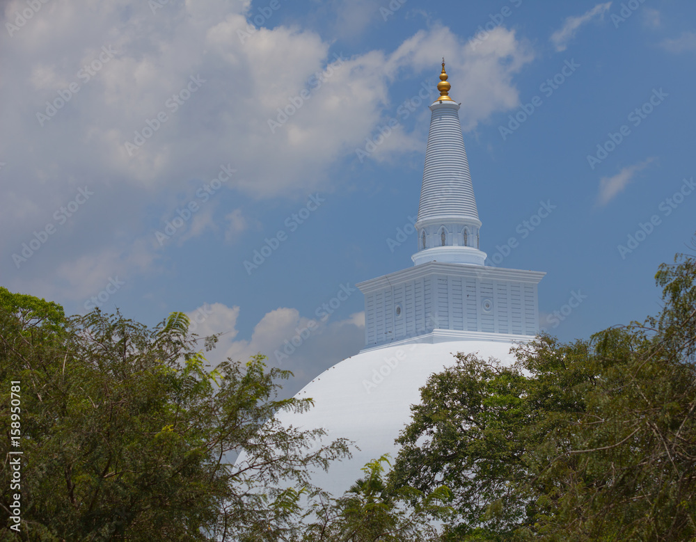 Ruwanwelisaya with trees. Sri Lanka