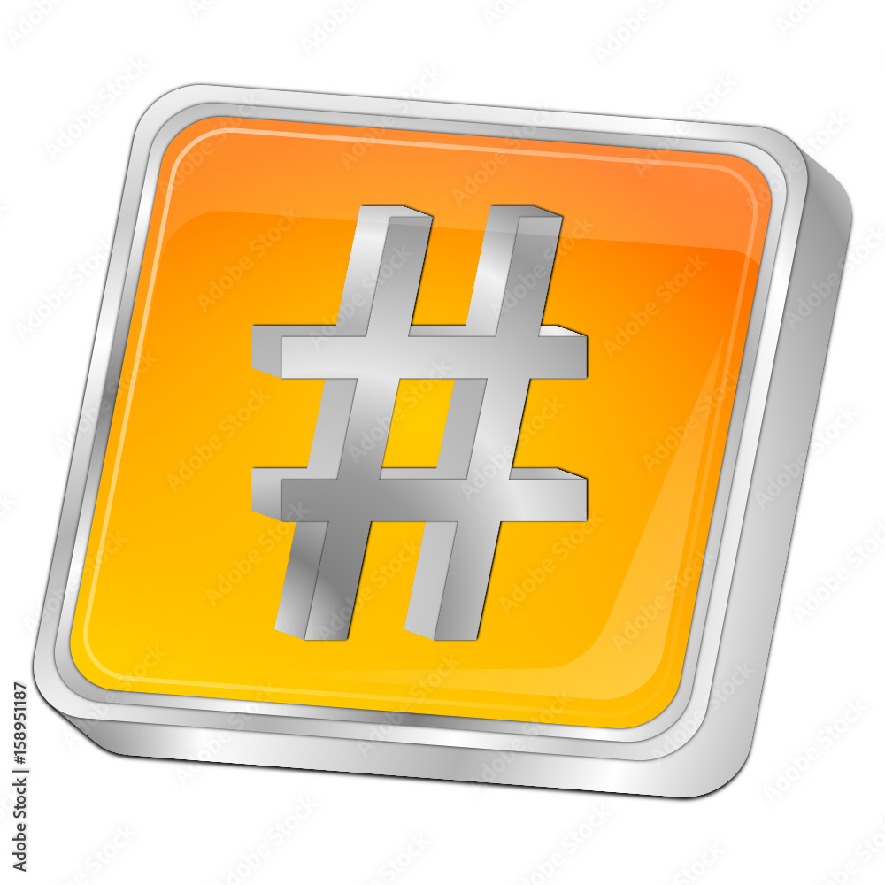 Fototapeta premium Hashtag Button - 3D illustration