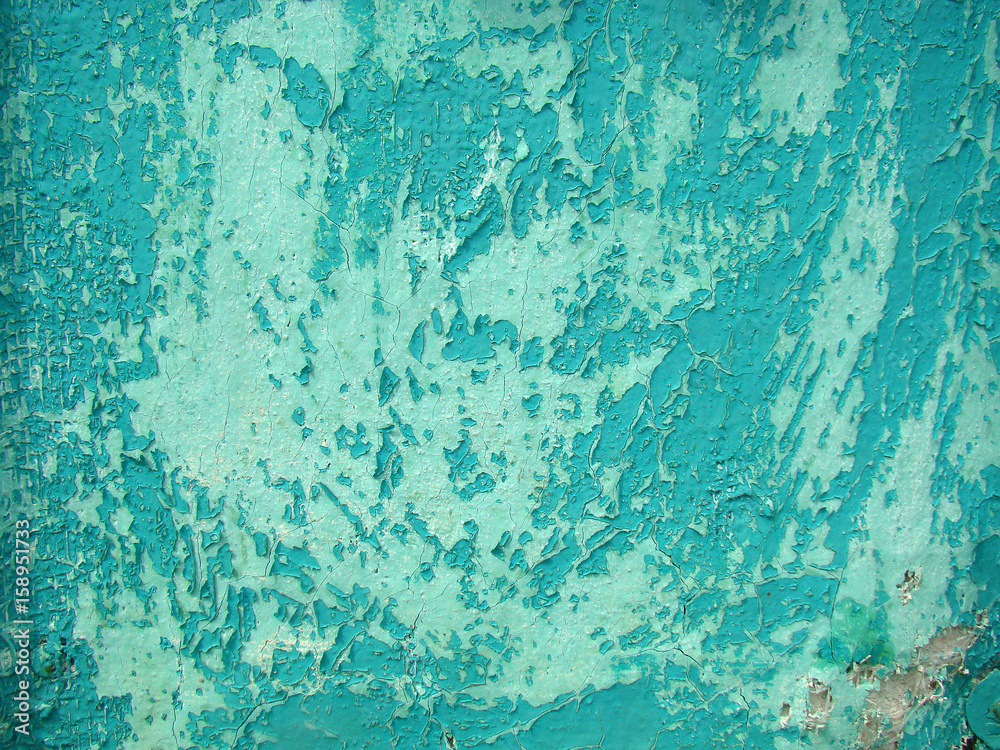 Green cracked paint background Green cracked paint background