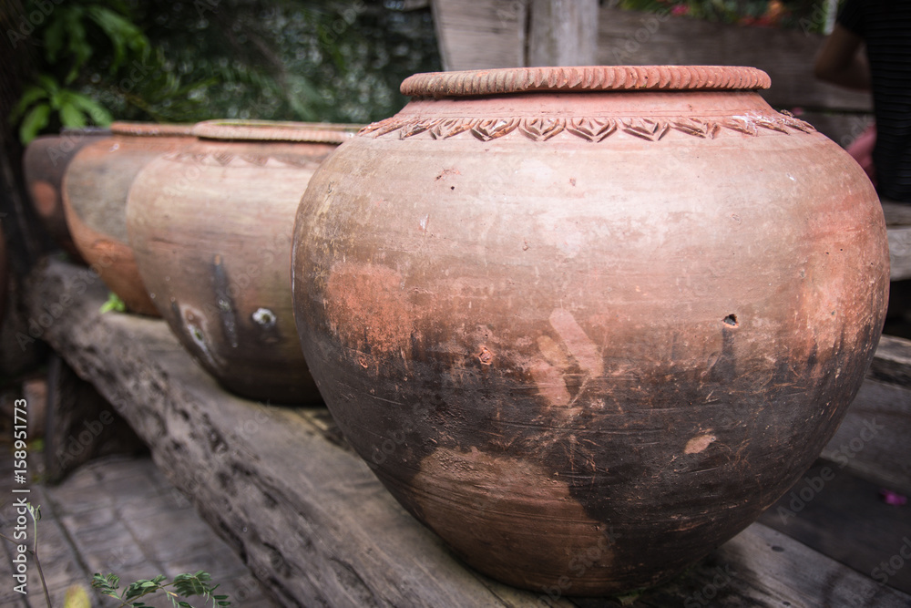 Ancient Thai Jars for storage rainwater Ancient Thai Jars for storage rainwater
