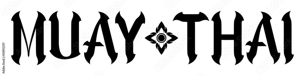Muay Thai (Popular Thai Boxing style) text, font, graphic vector. Muay Thai beautiful vector logo type. Muay Thai (Popular Thai Boxing style) text, font, graphic vector. Muay Thai beautiful vector logo type.