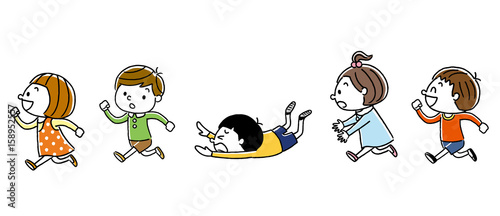 元気に走る子供たち