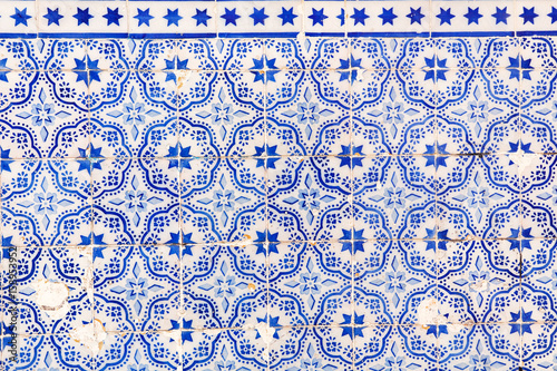 Traditional ornate portuguese decorative tiles azulejos