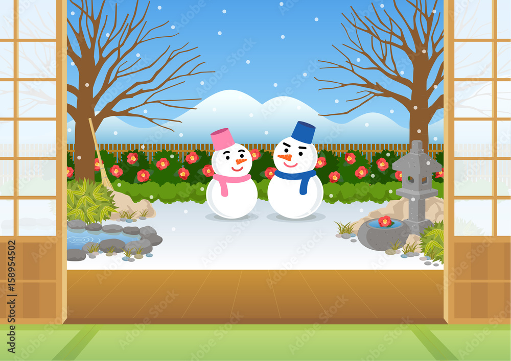 縁側 冬 Stock イラスト Adobe Stock