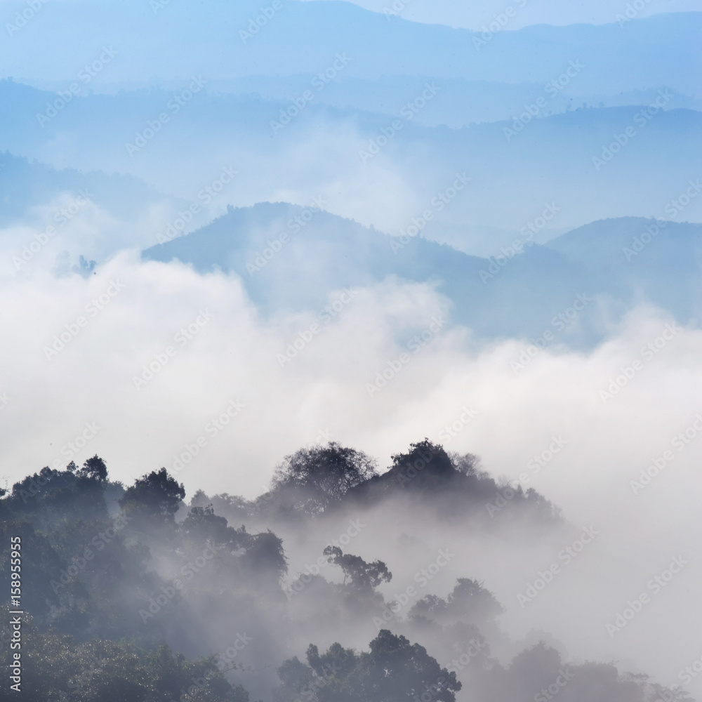 Mountain view in Laos, from Nong Khiaw village viewpoint