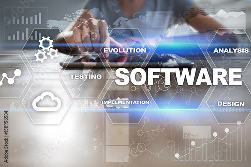 Software development. Data Digital Programs System Technology Concept photo