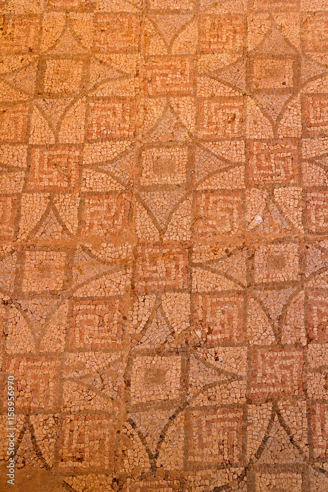 Mosaics in the ruins of early Byzantine basilica in Ohrid, Macedonia (FYROM)