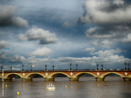 Old Stone Bridge In Bordeaux France