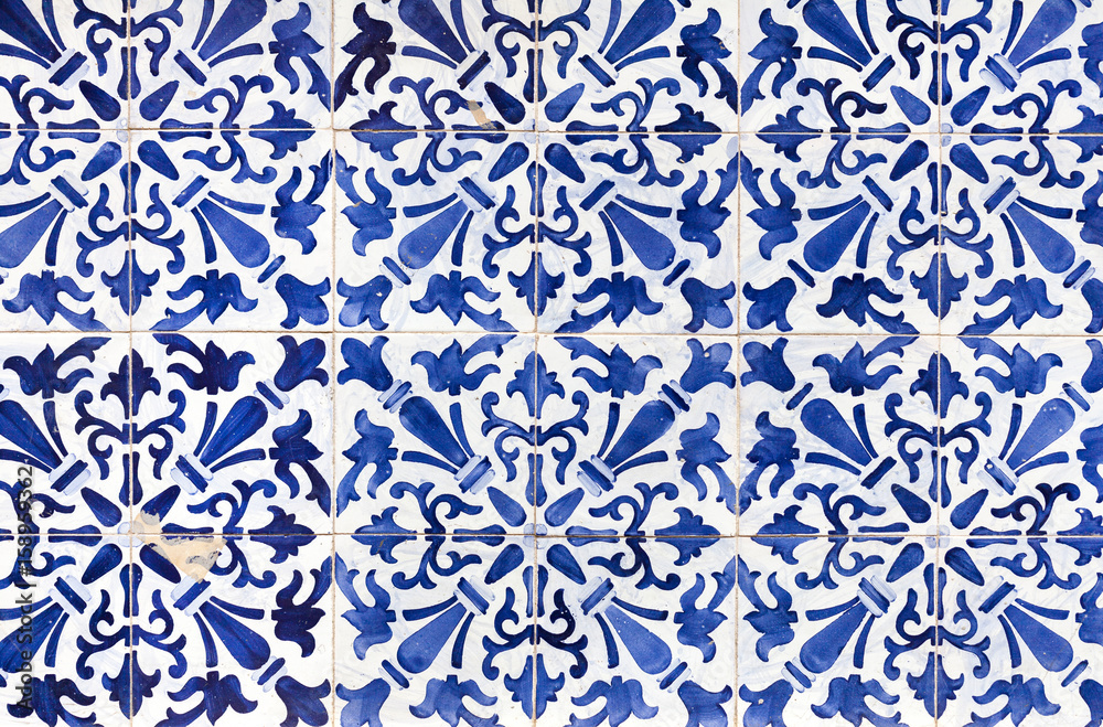 Traditional ornate portuguese decorative tiles azulejos