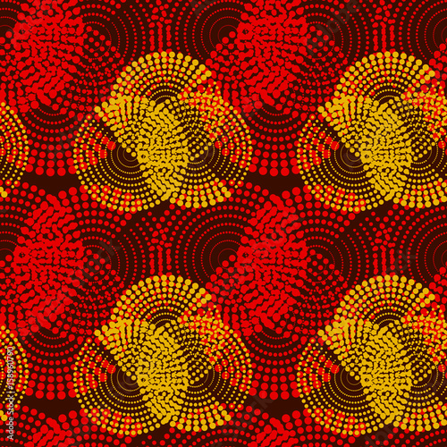 Colorful abstract seamless background. Halftone circles, halftone dot pattern. 